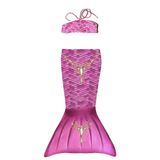Kuaki Mermaids Deniz Kızı Bikini Takımı, Kız Çocuk, 4-6 Yaş, Renkli, Standart Beden,%80 Polyester%20 Elastan, 3D Pullu, Bandeau Üst (4-6 Yaş)
