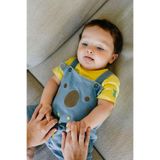 Kuala Nakışlı Erkek Bebek 2'li Salopet Şort Set