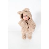 Kuarks Unisex Bebek Astronot Welsoft Penye Astarlı Kendinden Eldivenli Bebek Tulumu, Bebek Uyku Tulumu - Bej - 3 - 6 Ay
