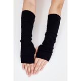kuayscarfs Kuayscarf Kadın Tesettür Parmak Gecmeli Kolluk Siyah