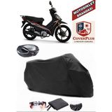 Kuba Reiz 100 Branda Siyah Arka Çanta Uyumlu(Topcase) Motosiket Brandası Motor Örtüsü Çadır Su Geçirmez Motosiklet Kılıfı Motor Brandası,lastikli,taşıma Torbalı
