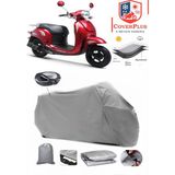 Kuba Twister 50 Branda Gri Arka Çanta Uyumlu(Topcase) Motosiket Brandası Motor Örtüsü Çadır Su Geçirmez Motosiklet Kılıfı Motor Brandası,lastikli,taşıma Torbalı