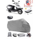 Kuba Zenzero Branda Gri Arka Çanta Uyumlu(Topcase) Motosiket Brandası Motor Örtüsü Çadır Su Geçirmez Motosiklet Kılıfı Motor Brandası,lastikli,taşıma Torbalı
