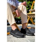 Kuback KB-042 Kuback Bağcıklı Siyah Deri Tozu Siyah Taban Günlük Erkek Ayakkabı - Siyah4