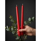 Kubbe 22X240 mm Şamdan Mumu - Damlatmaz Dumansız Premium Kalite Ekonomik Masa Mumu - Kırmızı - 8 Adet