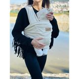 Kubbe Anakucağı Cepli Bebek Taşıma Şalı, Bebek Askısı Sling - Krem