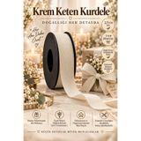 kubbe tekstil aksesuar Krem Keten Kurdele 2,5 cm – 1 Top 20 Metre – Dekoratif Fiyonk, Hediye Paketleme, Süsleme ve Tekstil Aksesuar Kurdele