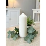 Kubbe Uzun Beyaz Silindirik Dekoratif Mum 22 cm x 7.8 cm – 95 Saat Yanma Süresi - 1 Adet