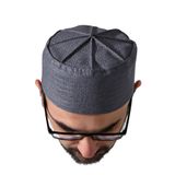 Kubbeli Kalıp Namaz Takkesi Gri Gri 60