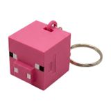 Kübik Blok Oyun Karakteri Küp Anahtarlık - Pikselli Pembe Yüz Figürü, Eğlenceli Çanta Aksesuarı ve Retro Oyuncu Hediyesi