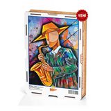 Kubık Saksafoncu 500 Parca Ahsap Puzzle