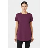 Kübra Tekstil Kadın Bordo Sporcu Tişörtü Nefes Alabilir Hızlı Kuruyan Rahat Kesim Fitness Yoga Tişört-Tshirt