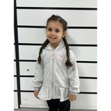 Kübra tekstil Kız Çocuk Fermuarlı Kapsonlu/kapüşonlu Farbalalı Jarse Hırka,sweatshirt,polarlı Hırka - 9 - 12 Ay - Gri