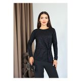 Kübra Tekstil Lupinn Moda Kadın Siyah Simli Işıltılı Uzun Kollu Şık Bluz – Gece & Günlük Kullanıma Uygun