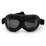 kucehiup Vintage Aviator Gözlük Motosiklet Gözlükleri (Siyah çerçeve Duman lensleri)