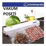 Küchen Pratic 18x23cm 100adet Vakum Makinelerine Uyumlu Tırtıklı (Gofrajlı) Vakum Poşeti