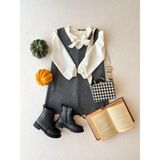 Küçüğüm Butik Antrasit Kaşe Kız Çocuk Kışlık V Yaka Jile Elbise - 7 - 8 Yaş