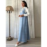 Küçüğüm Butik Bebe Mavisi Tüvit A-Kesim Jile Elbise - 2XL - 3XL