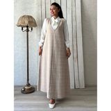 Küçüğüm Butik Bej Rengi Tüvit A-Kesim Jile Elbise - L - XL