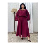 KÜÇÜĞÜM BUTİK Bordo Müslin Salaş Bluz Ve Kloş Etek Takımı (2'Lİ TAKIM)