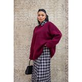 Küçüğüm Butik Bordo Salaş Triko Kazak - Standart
