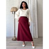 Küçüğüm Butik Bordo Uzun Kaşe Etek - S - M