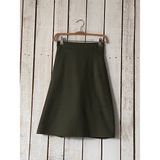 Küçüğüm Butik Haki Yeşil Kaşe Kısa Etek - 2XL - 3XL