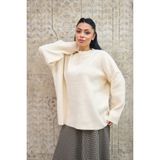 Küçüğüm Butik Krem Salaş Triko Kazak - Standart