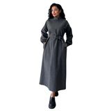 KÜÇÜĞÜM Butik Salaş Kaşe Elbise (Antrasit, S-M)