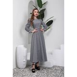 Küçüğüm Butik Tesetür Siyah Pötikare Kloş Elbise - Siyah - Beyaz