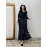Küçüğüm Butik Uzun Siyah Payet Etek - L - XL