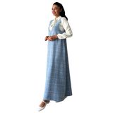 KÜÇÜĞÜM Butik Uzun Tüvit A-Kesim Jile Elbise (Bebe Mavisi, S-M)