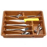 Küçük - Ahşap Renk - 7 Bölmeli Çekmece Içi Kaşıklık 36X32CM (5250)