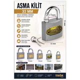 Küçük Asma Kilit 32 Mm 1 Adet Thor Plus Paslanmaz Metal Asma Kilit Dayanıklı Yedek Anahtarlı Zincir Kilidi Kapı Bahçe