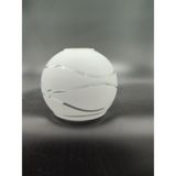 Küçük Avize Camı.yuvarlak,suyolu,beyaz Renkte (ÇAP:10.00 cm -DUY YUVASI:3.00 cm )MUM Ampule Göre (E.14)