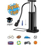 Küçük Ayak Tipi Pompa Tekli Teker Bisiklet Top Bot Lastik Şambrel Şişirme Pompası 1 Adet Turkuaz Tek Ebat - 0 - Siyah - standart