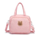 Küçük Bebek Bezi Çanta Çantası, Crossbody Bezi Çanta Paketi Bebek Seyahat için Mini Çanta, 2 Yalıtımlı Cep, Pembe