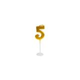 Küçük Boy 5 Rakam Gold Mum 8Cm