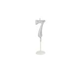 Küçük Boy 7 Rakam Gümüş Mum 8Cm