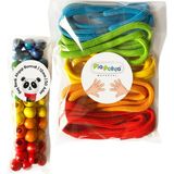 Küçük Boy Boncuk Dizme | Bağcık | 12MM Ahşap Boncuk | Küçük Kas Gelişimi | Renk Eşleştirme