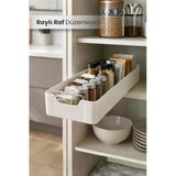 Küçük Boy Çok Amaçlı Raylı Dolap İçi Çekmece Organizer Sürgülü Mutfak Banyo Kiler Düzenleyici Organizer 1 Adet