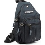 Küçük Boy Çokgözlü Günlük Çapraz Göğüs El ve Omuz Çantası Unisex Body Bag 955 - Siyah - Gri