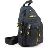 Küçük Boy Çokgözlü Günlük Çapraz Göğüs El ve Omuz Çantası Unisex Body Bag 955 - Siyah - Sarı