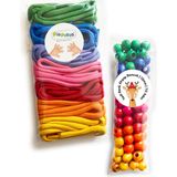 Küçük Boy Ipe Boncuk Dizme | 7 Renk | 12MM Ahşap Boncuk | Küçük Kas Gelişimi | Renk Eşleştirme