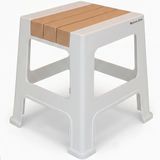 Küçük Boy Kaymaz Tabanlı Ev Ofis Taburesi - 120 Kg Taşıma Kapasiteli Kaymaz Banyo Taburesi - Çocuk Taburesi - 31x35x35 cm (Turuncu)