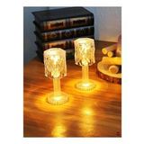 Küçük Boy Kristal Elmas Led Masa Lambası Pilli Projeksiyon Abajur 12 Cm