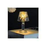 Küçük Boy Kristal Elmas Led Masa Lambası Pilli Projeksiyon Mini Şeffaf Abajur 12 Cm