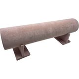 Küçük Boy Süet Kumaş Pembe Renk 30 cm Ayaklı Taç Standı - Ahşap - Bej