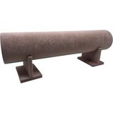 Küçük Boy Süet Kumaş Pembe Renk 40 cm Ayaklı Taç Dekorasyon Standı - Ahşap - Ceviz