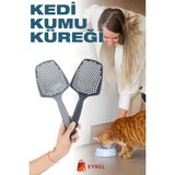 Küçük Delikli Kedi Kumu Eleme Küreği, Orta Boy Taneli Aralıklı Pet Tuvalet Temizleme Eleği Süzgeç